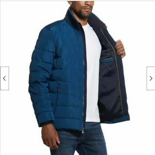 Weatherproof Mens Ultra Luxe Puffer Jacket Full Zip Quilted (Blue Sphere XXL)NWT