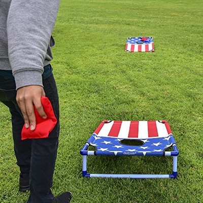 GoSports Portable PVC Framed Cornhole Game Set with 8 Bean Bags and Travel Case