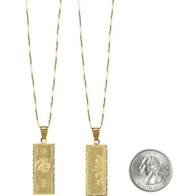 【Supreme】ゴールド ネックレス ペンダント $100デザイン ドル札 Supreme シュプリーム SUPREME 100 Dollar Bill Gold Pendant