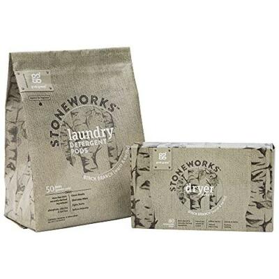 Grab Green Grab Green Stoneworks Natural Laundry Pod and Dryer Sheet Kit, Birch