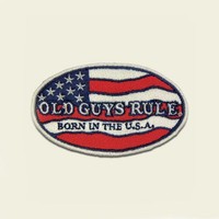 OLD GUYS RULE gestickter Aufnäher Patch Oldschool Trend Marke USA Rock a Billy