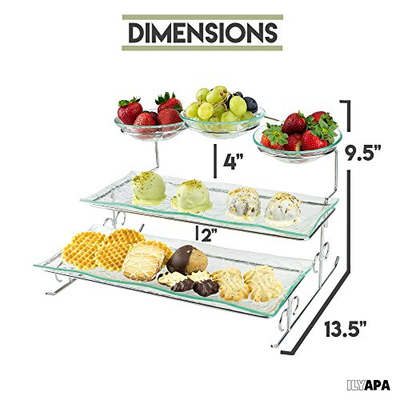 3 Tier Server Stand with Trays & Bowls - Tiered Serving Platter - Perfect for &