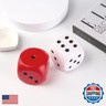 2Pcs Foam Dice Stress Ball,with Dots 6 Sided Dice PU Foam Dices,Blank Slate Board Game to Get Your Lucky Numbers,Anxiety Relieve for Parties, Game, and Gifts (Red+W)