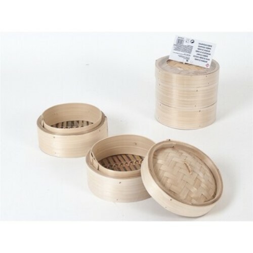 Vaporiera In Legno Di Bamboo Cuocivapore 13Cm Cottura Vapore Cucina Asiatica