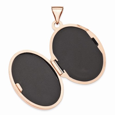 Pre-owned Wishing For Claudia 14k Rose Gold Antique-style Textured Locket With Diamond - 1" Inch Length