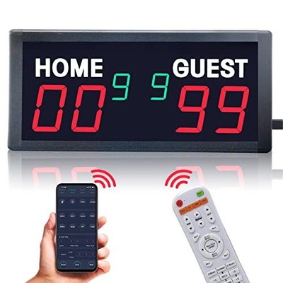 6 Digits Bluetooth Electronic Scoreboard, Digital Scoreboard with Remote, Cor...