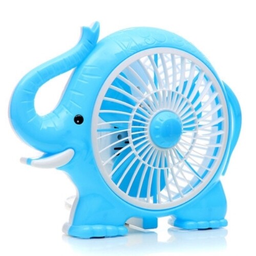 Ventilatore Da Tavolo 3 Ventole A Forma Di Elefante Silenzioso Colorato 8" linq