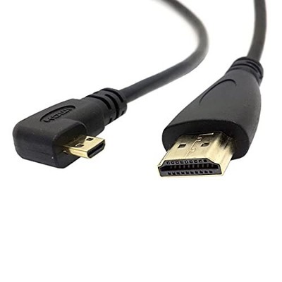 CY Micro HDMI Left Angled 90 Degree to HDMI Male HDTV Cable 