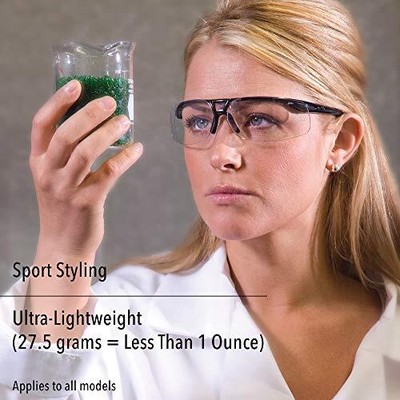 Uvex by Honeywell Protégé Safety Glasses, Metallic Black Frame with Clear Lens &