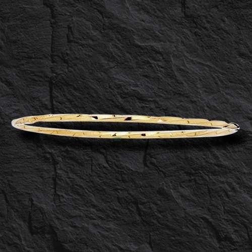 Pre-owned R C I 14k Yellow Gold 8" Slip-on Stackable Twisted Bangle/bracelets 2.8 Grams 2.5mm In No Stone