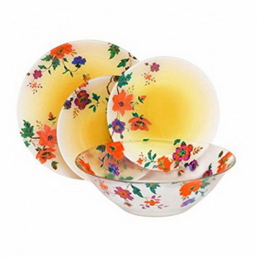 玻璃多色抽象餐具和餐具