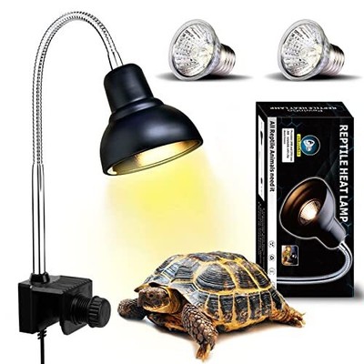 Reptile Heat Lamp, UVA UVB Light for Aquarium Turtle Tank with 25W+50W Basking B