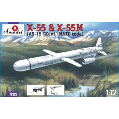 Amodel 72127 Plastic model kit 1:72 X-55 & X-55M (AS-15 Kent) strategic missile