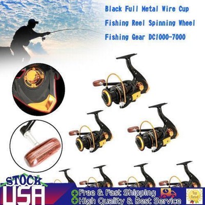 Black Full Metal Wire Cup Fishing Reel Spinning Wheel Fishin