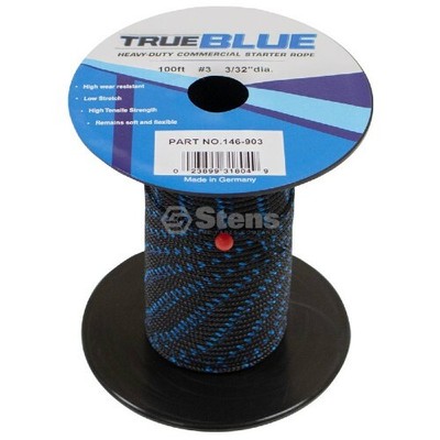 Stens 146-903 True Blue 100' 3/32'' Diameter Starter Pull Rope #3 Solid Braid