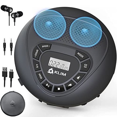 KLIM Speaker + NOUVEAUTÉ 2024 Lecteur CD Portable avec Haut-parleurs & Écouteurs
