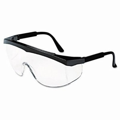 Crews Stratos Safety Glasses, Black Frame, Clear Lens (CRWSS110)