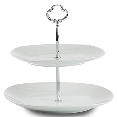 Klikel Two Tiered Serving Stand | Serving Tray For Parties | Square Platter For