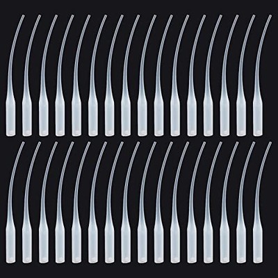  Glue Tips, 100pcs Plastic Glue Micro-Tips Glue Extender 2.7~3.1'' White-100pcs