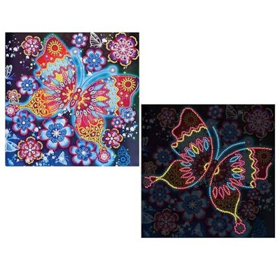  Glow in The Dark Diamonds Painting Kits, 12x16 in Diamond Art Kit Butterfly