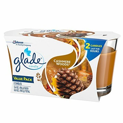 Glade Jar Candle Air Freshener, Cashmere Woods, 2 count, 6.8 Ounce