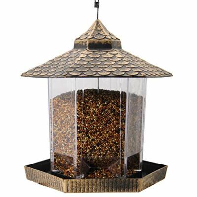 Wild Bird Feeder Hanging For Garden Yard Outside Decoration,Hexagon Shaped