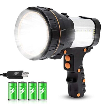 Super Bright Handheld Spotlight Flashlight LED High 6000 lumens Rechargeable ...