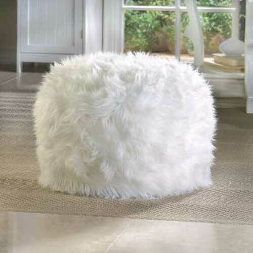 White Pouf Ottoman Footstool Stool Poufs Footstools And Ottomans Furniture Small
