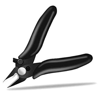 3.5-in Mini Cuttr with Lock, Micro Wire Cuter with Spring, Small Snips - Black