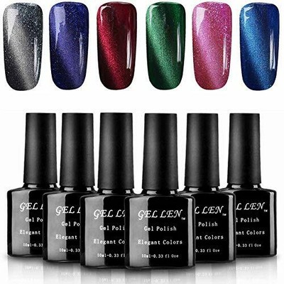 Gellen Cat Eye Gel Nail Polish Kit Glamour 6 Colors - With 1pc Magnet Wand St...
