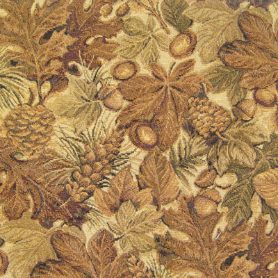 UPHOLSTERY FABRIC MOUNTAIN LODGE CABIN RUSTIC LEAF ACORN PINECONES FURNITURE