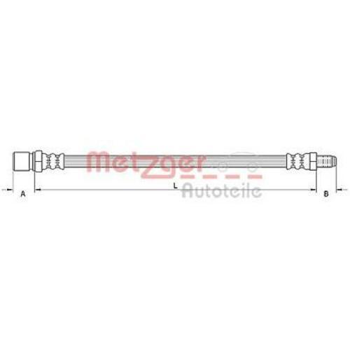 Metzger Flexible De Frein 4110748 à L'éTrier De Frein, à L'ArrièRe Gauche, à