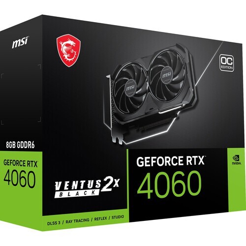MSI GeForce RTX 4060 VENTUS 2X BLACK OC video card 8GB of