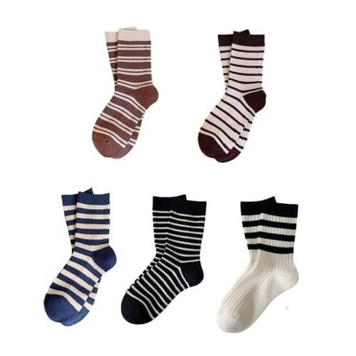 For Women And Girls 5 Pairs Socks For Sports And Daily Wear.