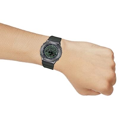 Pre-owned Casio G-shock Analog-digital Green Dial Men Gm-2100b-3adr (g1160)