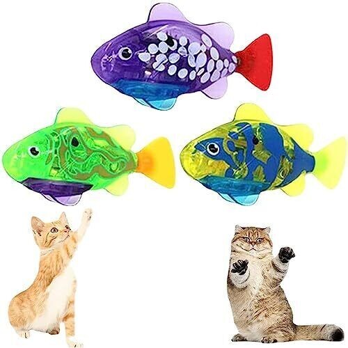 Robo Fish for Cats, Light Up LED Robot Fish Cat