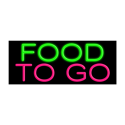 Food To Go Glass Neon Sign 32''L x 13''H #10060
