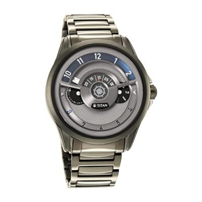 Pre-owned Titan Analog Gray Dial Men's Watch-1830qm01