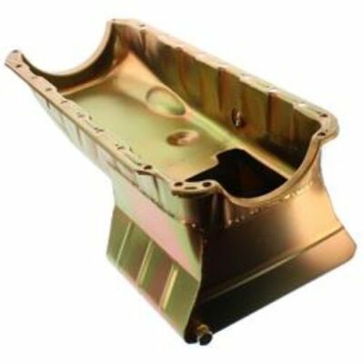 Milodon 30950 Oil Pan Steel Gold Iridite 7 qt. For Chevy Big Block Mark IV