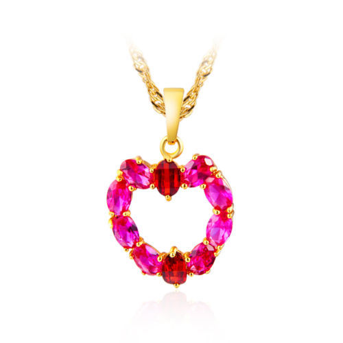 Collares y colgantes de moda de piedra rellena de oro amarillo