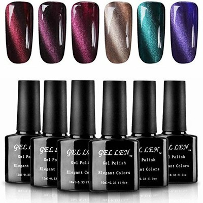 Gellen Cat Eye Gel Nail Polish Kit Elegance 6 Colors - With 1pc Magnet Wand Deep