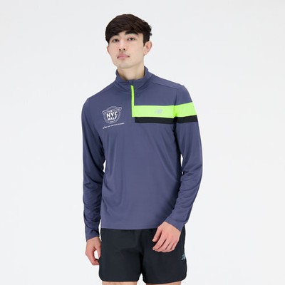 

New Balance Mens United Airlines NYC Half Training Accelerate Half Zip Yellow, Желтый