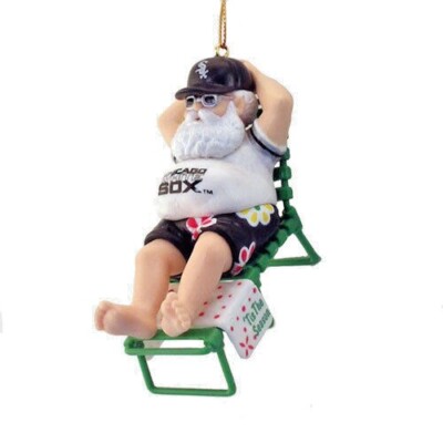 Chicago White Sox Russ Christmas Ornament Santa Beach Chair Collectible NEW NIB
