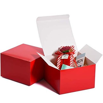 Es 6x6x4 Small Gift Box W/lid 50 Pcs Red Bridesmaid Proposa.