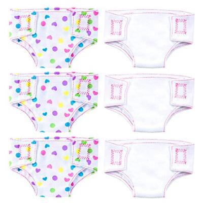 ZOEON Pannolini per Bambole, Accessori per Bambolotti 30-40cm, Set di 6