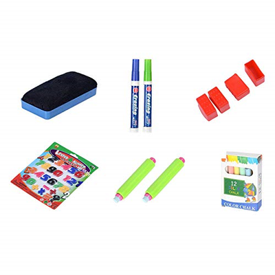 LINAZI Easel for Kids .Double Sided Magnetic Drawing Boardl for Chalk Board &