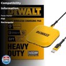 DEWALT Heavy Duty Wireless Charger, 10W Max Fast Wireless Charging Pad Compatible with iPhone 16/15/14/13/12/11/X/8 Pro Max Plus, Samsung Galaxy S22/S21, AirPods (Type C Cable and AC Adapter Included)