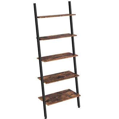 VASAGLE Ladder Shelf Leaning Shelf 5-Tier Bookshelf Rack for Living Room Kitc...