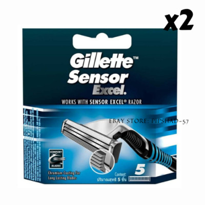 Gillette Sensor Excel Razor 10 Blades Cartridge Twin Blades Manual Replace FAST