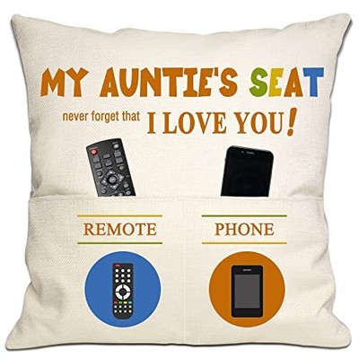 Gift Pocket Throw Pillow Covers 18x18 Inch for from Niece Nephew Aunt Auntie